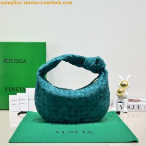 Replica Bottega Veneta BV 690225 Teen Jodie intrecciato suede shoulder bag Lake Blue 2