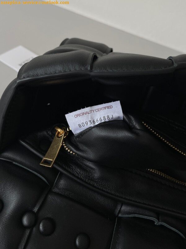 Replica Bottega Veneta Chain Cassette Bag In Black Intrecciato Lambskin 7