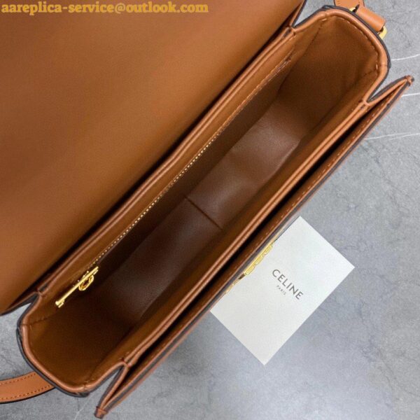 Replica Celine Triomphe Teen Bag In Textile and Calfskin 10