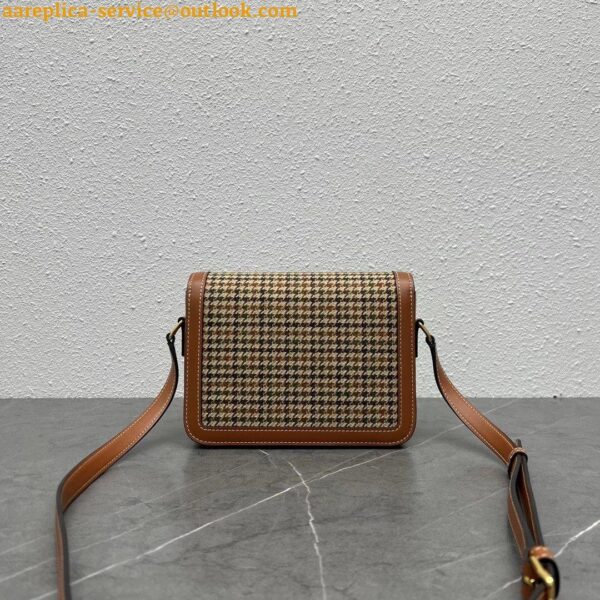 Replica Celine Triomphe Teen Bag In Tweed and Calfskin 5