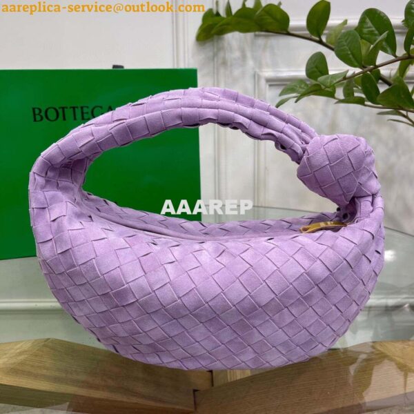 Replica Bottega Veneta BV 690225 Teen Jodie intrecciato suede shoulder bag Purple 5