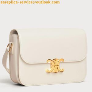 Replica Celine Triomphe Teen Bag In White Leather