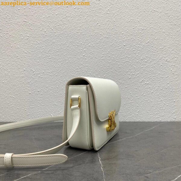 Replica Celine Triomphe Teen Bag In White Leather 3