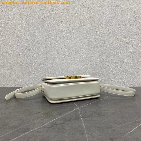 Replica Celine Triomphe Teen Bag In White Leather 4