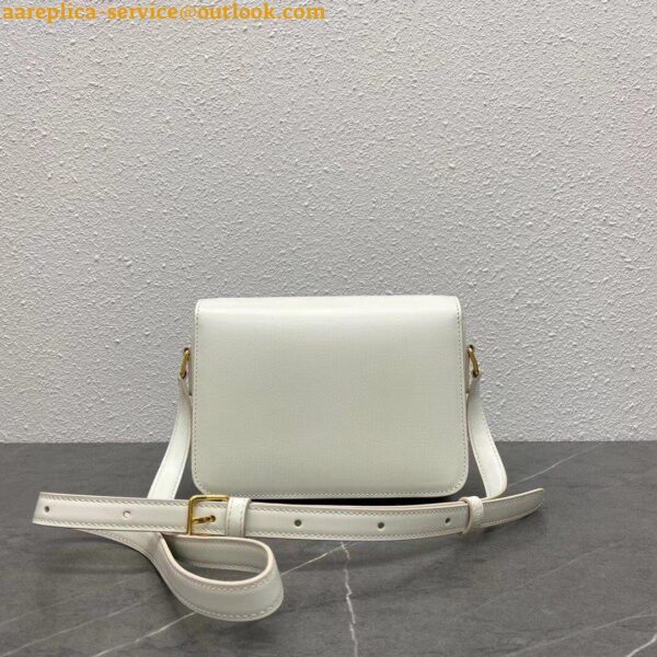 Replica Celine Triomphe Teen Bag In White Leather 6