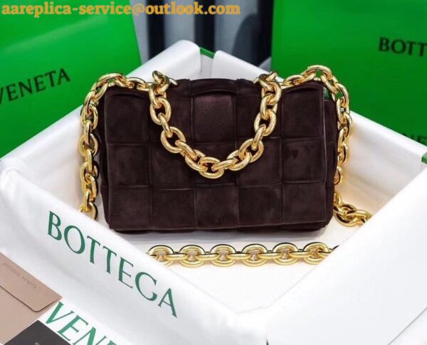 Replica Bottega Veneta Chain Cassette Bag In Fondant Intrecciato Suede Calfskin 5