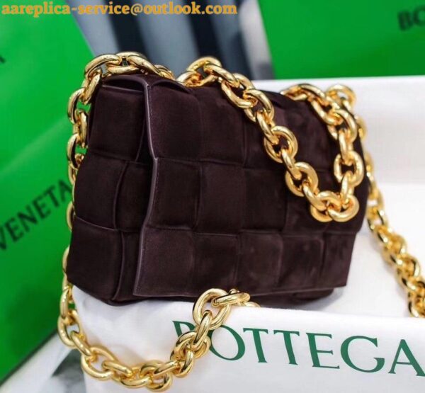 Replica Bottega Veneta Chain Cassette Bag In Fondant Intrecciato Suede Calfskin 6