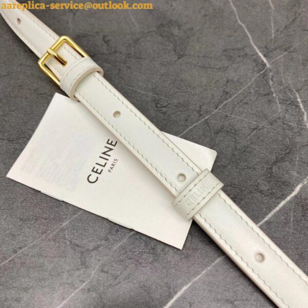 Replica Celine Triomphe Teen Bag In White Leather 14