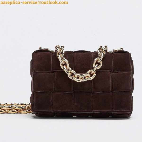 Replica Bottega Veneta Chain Cassette Bag In Fondant Intrecciato Suede Calfskin 8