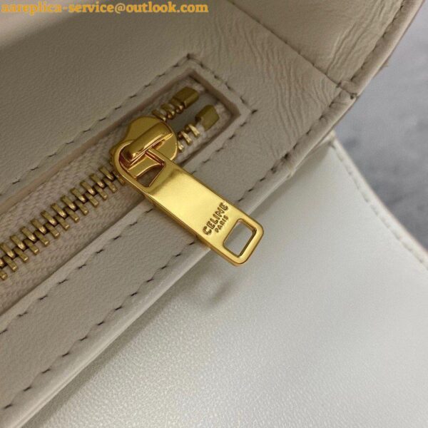 Replica Celine Triomphe Teen Bag In White Triomphe Canvas 8