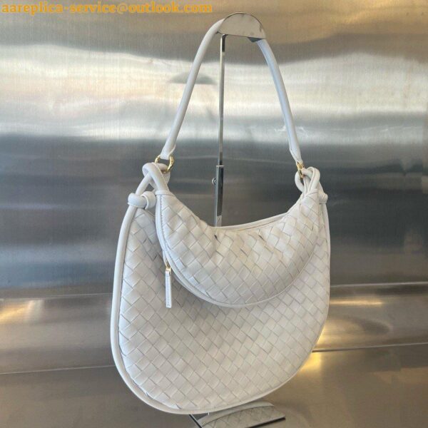 Replica Bottega Veneta Gemelli Large Bag in White Intrecciato Lambskin 11