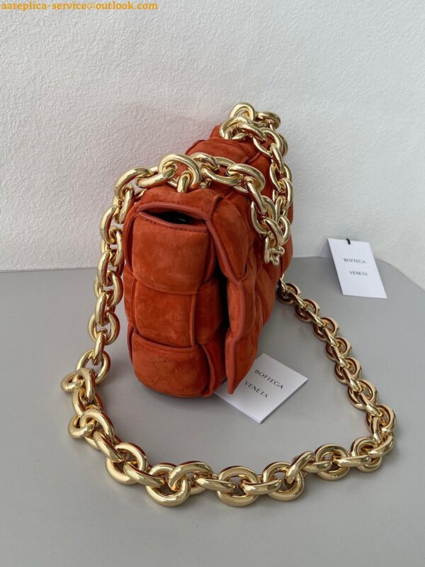 Replica Bottega Veneta Chain Cassette Bag In Maple Intrecciato Suede Calfskin 6