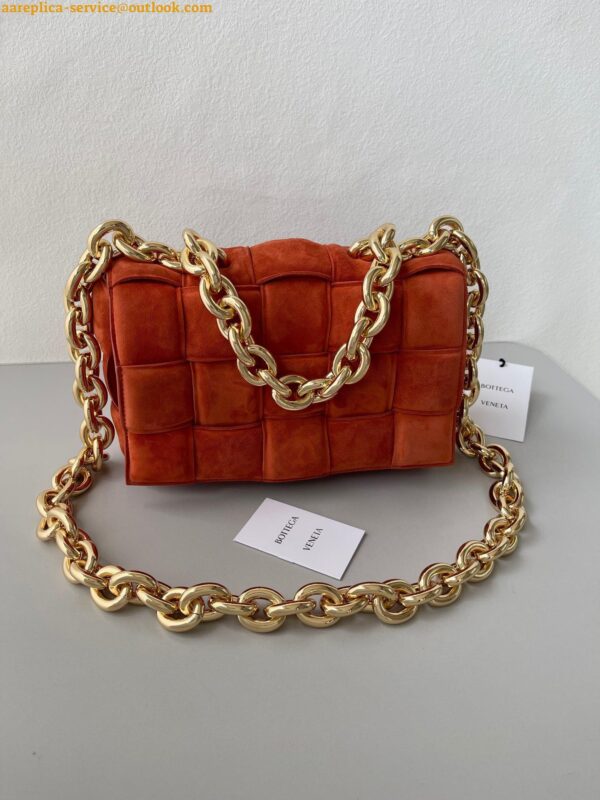 Replica Bottega Veneta Chain Cassette Bag In Maple Intrecciato Suede Calfskin 5