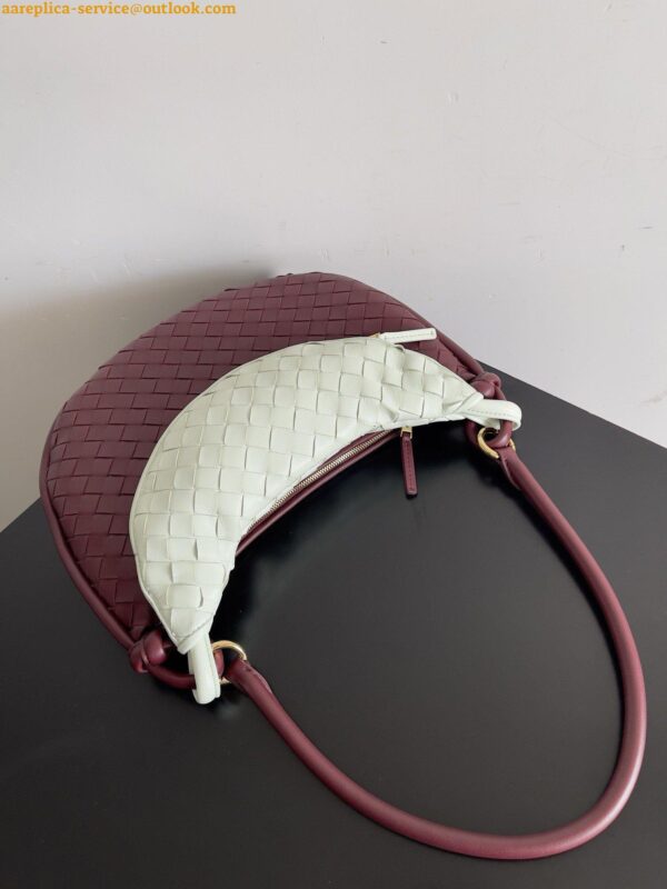 Replica Bottega Veneta Gemelli Medium Bag in Barolo/Glacier Intrecciato Lambskin 8