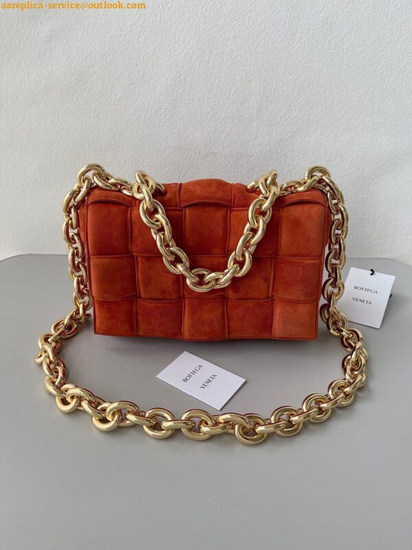 Replica Bottega Veneta Chain Cassette Bag In Maple Intrecciato Suede Calfskin 6