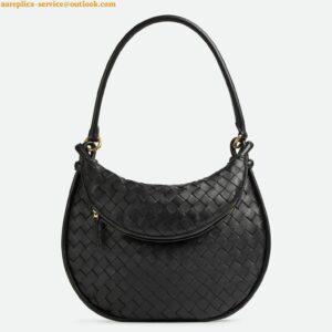 Replica Bottega Veneta Gemelli Medium Bag in Black Intrecciato Lambskin