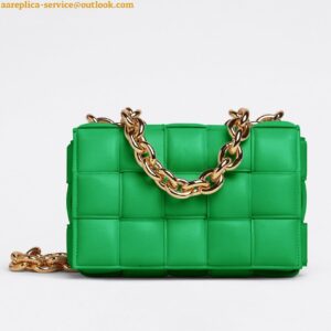 Replica Bottega Veneta Chain Cassette Bag In Parakeet Intrecciato Lambskin 2