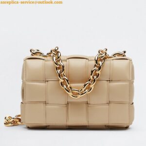 Replica Bottega Veneta Chain Cassette Bag In Porridge Intrecciato Lambskin 2