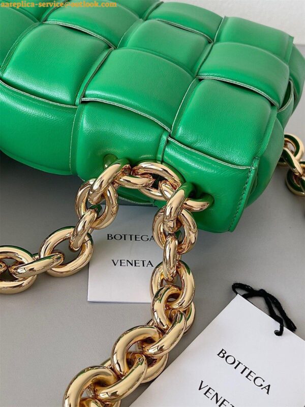 Replica Bottega Veneta Chain Cassette Bag In Parakeet Intrecciato Lambskin 10