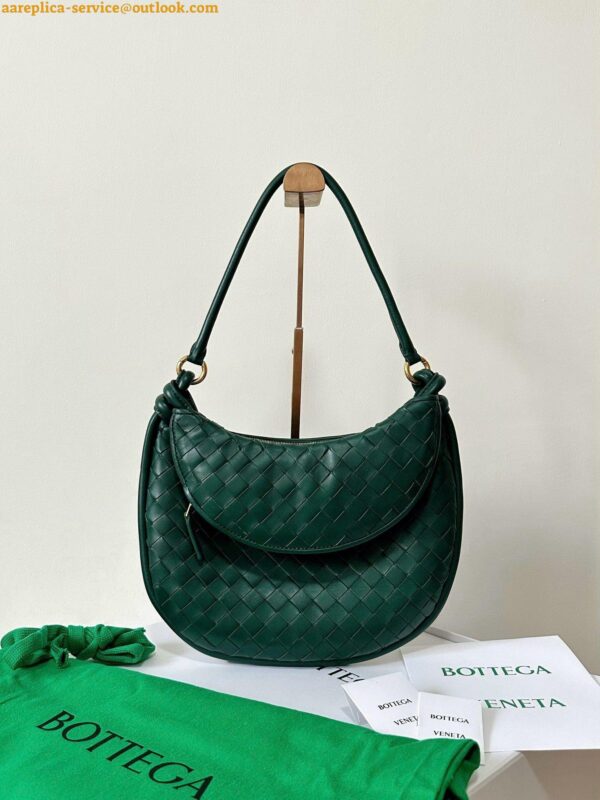 Replica Bottega Veneta Gemelli Medium Bag in Emerald Green Intrecciato Lambskin 9