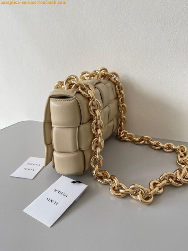 Replica Bottega Veneta Chain Cassette Bag In Porridge Intrecciato Lambskin 11