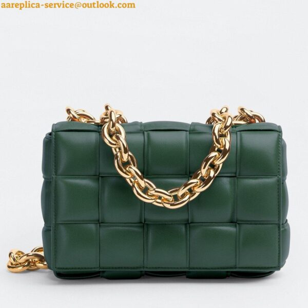 Replica Bottega Veneta Chain Cassette Bag In Raintree Intrecciato Lambskin 3