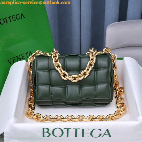 Replica Bottega Veneta Chain Cassette Bag In Raintree Intrecciato Lambskin 6