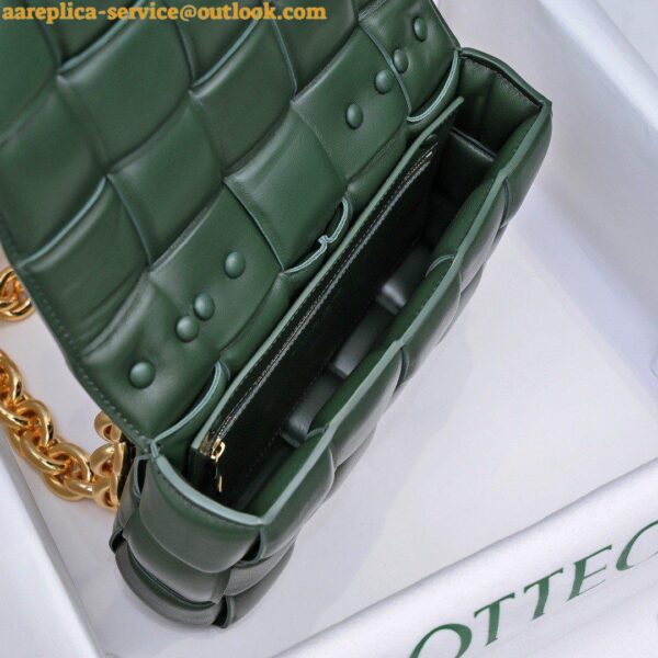 Replica Bottega Veneta Chain Cassette Bag In Raintree Intrecciato Lambskin 11