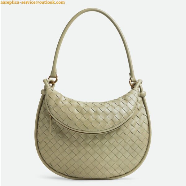 Replica Bottega Veneta Gemelli Medium Bag in Travertine Intrecciato Lambskin 3