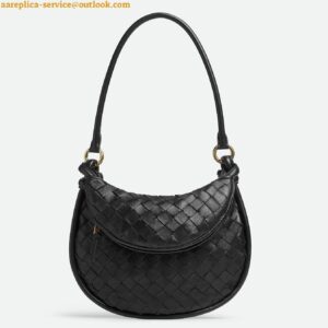 Replica Bottega Veneta Gemelli Small Bag in Black Intrecciato Lambskin 2