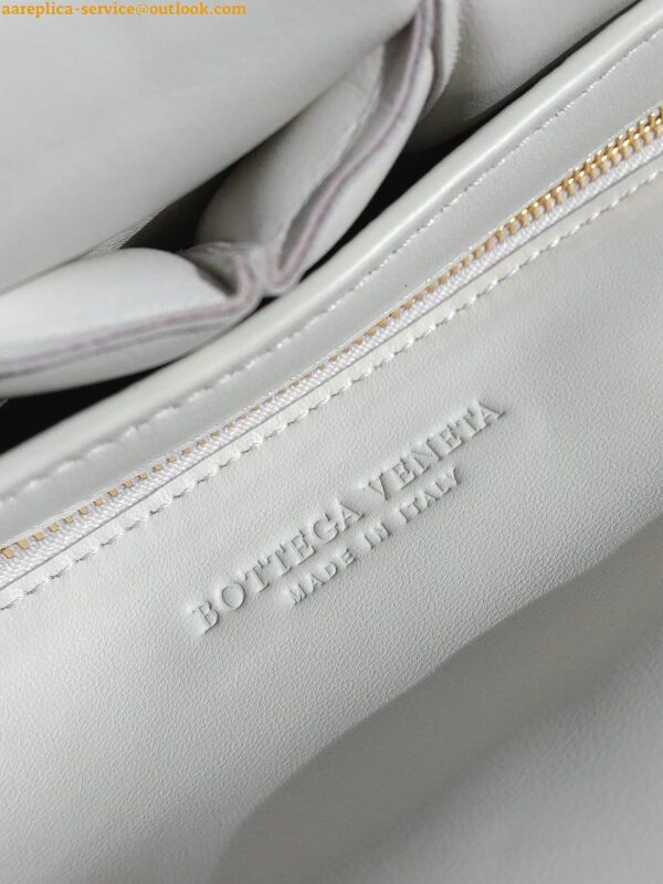 Replica Bottega Veneta Chain Cassette Bag In White Intrecciato Lambskin 10