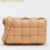 Replica Bottega Veneta Padded Cassette Bag In Almond Intrecciato Lambskin