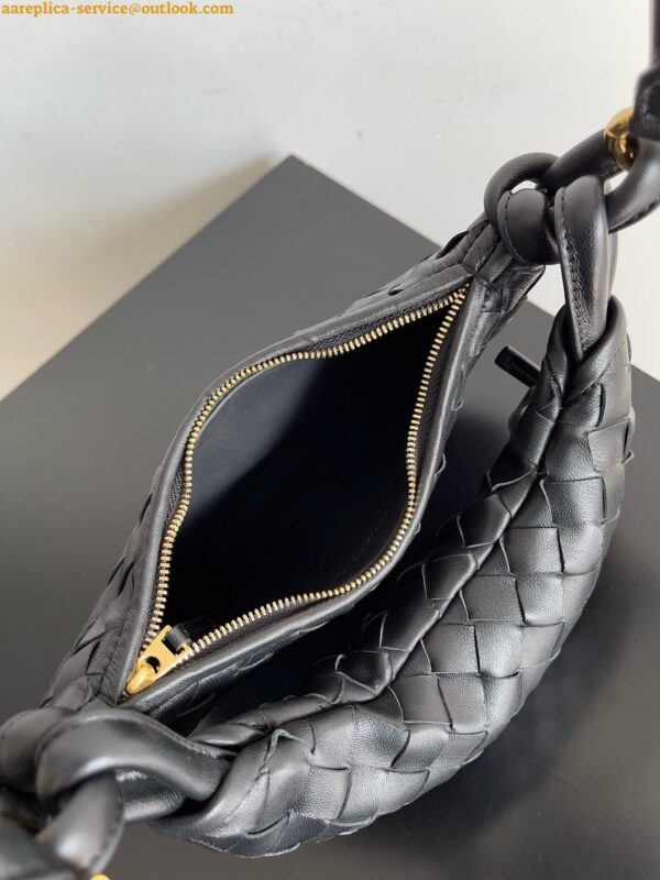 Replica Bottega Veneta Gemelli Small Bag in Black Intrecciato Lambskin 8