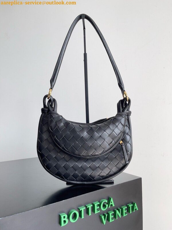 Replica Bottega Veneta Gemelli Small Bag in Black Intrecciato Lambskin 13