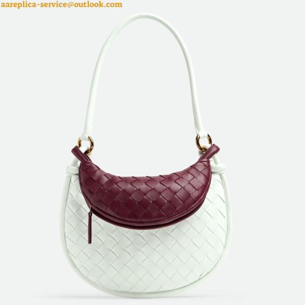 Replica Bottega Veneta Gemelli Small Bag in Glacier/Barolo Intrecciato Lambskin 3