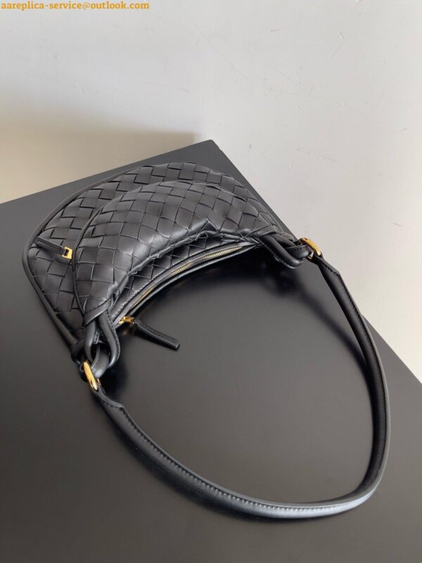 Replica Bottega Veneta Gemelli Small Bag in Black Intrecciato Lambskin 17