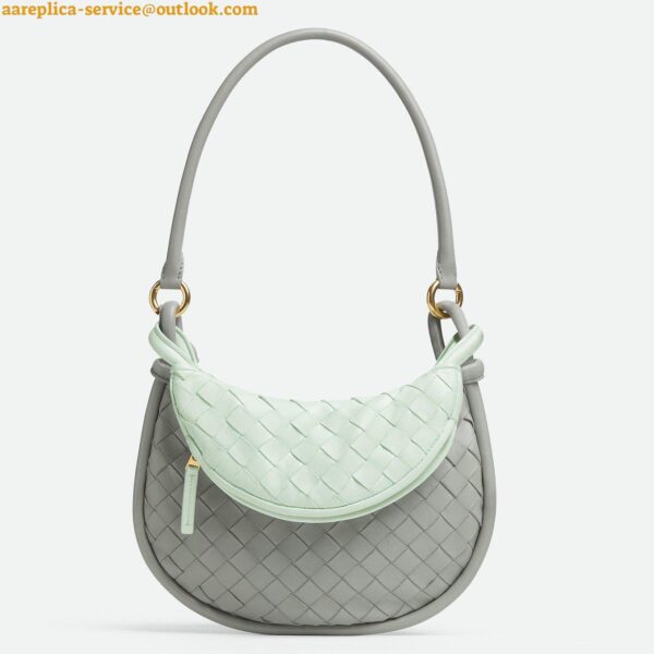 Replica Bottega Veneta Gemelli Small Bag in Grey/Glacier Intrecciato Lambskin