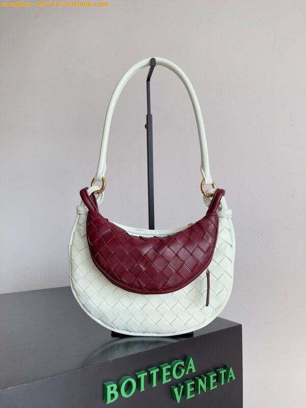 Replica Bottega Veneta Gemelli Small Bag in Glacier/Barolo Intrecciato Lambskin 8