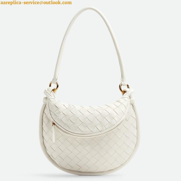 Replica Bottega Veneta Gemelli Small Bag in White Intrecciato Lambskin