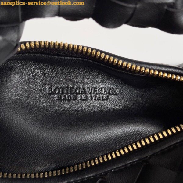 Replica Bottega Veneta Mini Jodie Chain Bag In Black Intrecciato Lambskin 9