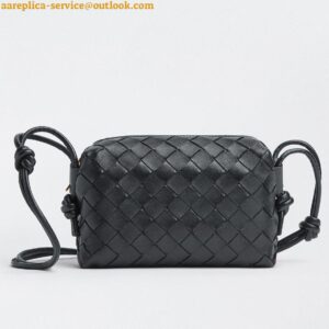 Replica Bottega Veneta Loop Mini Bag In Black Intrecciato Lambskin