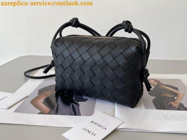 Replica Bottega Veneta Loop Mini Bag In Black Intrecciato Lambskin 5