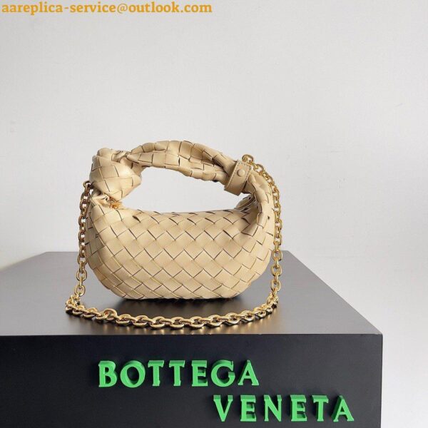 Replica Bottega Veneta Mini Jodie Chain Bag In Porridge Intrecciato Lambskin 5