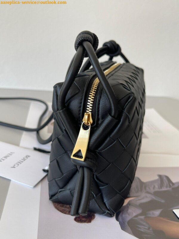 Replica Bottega Veneta Loop Mini Bag In Black Intrecciato Lambskin 6