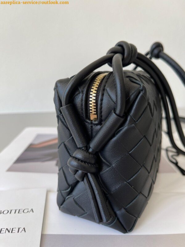 Replica Bottega Veneta Loop Mini Bag In Black Intrecciato Lambskin 9