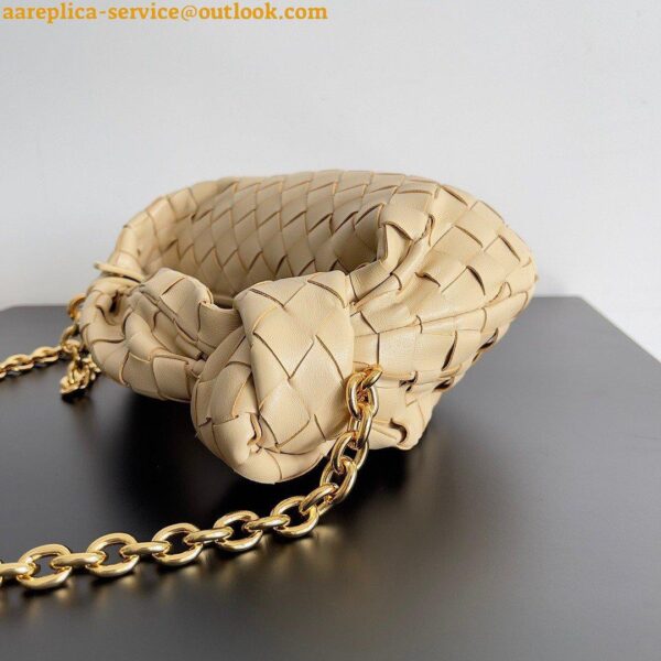 Replica Bottega Veneta Mini Jodie Chain Bag In Porridge Intrecciato Lambskin 10