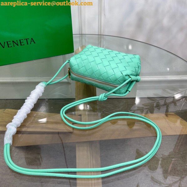 Replica Bottega Veneta Loop Mini Bag In Fountain Intrecciato Lambskin 8