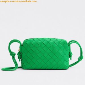 Replica Bottega Veneta Loop Mini Bag In Green Intrecciato Lambskin