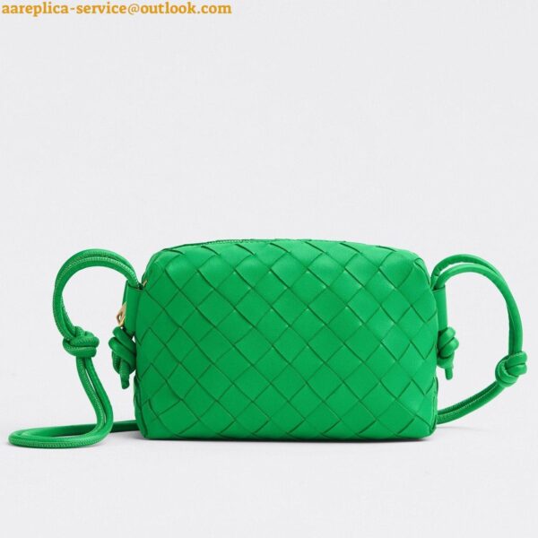 Replica Bottega Veneta Loop Mini Bag In Green Intrecciato Lambskin 3