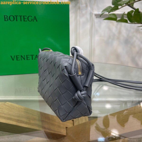 Replica Bottega Veneta Loop Mini Bag In Grey Intrecciato Lambskin 8